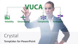  Presentation with ambiguity - Slide deck consisting of vuca-concept-volatility-uncertainty-complexity background and a light gray colored foreground