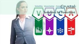  Presentation with ambiguity - PPT theme consisting of vuca-concept-volatility-uncertainty-complexity background and a cool aqua colored foreground