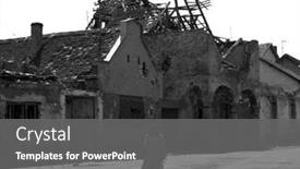  Presentation with destroyed city - Slides having vukovar-croatia-nov-10 background and a gray colored foreground