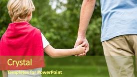  Presentation with holding hands family walking - PPT theme with vulnerability natural - father and son holding hands background and a  colored foreground