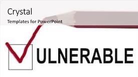  Presentation with red - Cool new slides with vulnerable message and red pencil backdrop and a white colored foreground