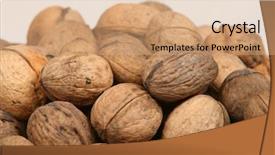  Presentation with brown - Presentation design consisting of vulva - brown walnuts on white background background and a  colored foreground