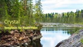  Presentation with rocky - Slide deck with vuoksa-river-and-rocky-canyon background and a tawny brown colored foreground