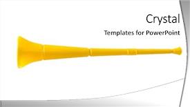  Presentation with teams - Amazing theme having vuvuzela instrument from south africa backdrop and a white colored foreground