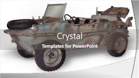  Presentation with vehicle - Presentation theme featuring vw-schwimmwagen-amphibious-car background and a gray colored foreground