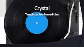  Presentation with vinyl record - Slide deck featuring electric kettle with chrome elements household equipment 3d graphic background and a light gray colored foreground