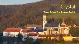  Presentation with czech republic - Presentation design featuring vyssi-brod-cistercian-abbey background and a tawny brown colored foreground