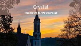  Presentation with czech republic - Audience pleasing theme consisting of vyssi-brod-cistercian-abbey backdrop and a coral colored foreground