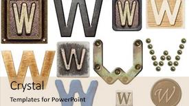  Presentation with alphabet - PPT layouts enhanced with w - alphabet made of wood metal background and a coral colored foreground