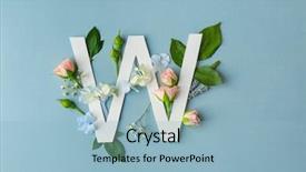  Presentation with letter - Cool new PPT theme with w - composition with letter w backdrop and a light blue colored foreground