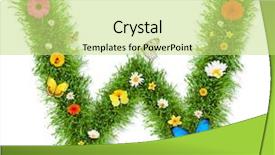  Presentation with butterflies - Presentation design having w - fresh grass letter w background and a yellow colored foreground