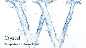  Presentation with letter - Slide deck with w - water splashes letter w isolated background and a sky blue colored foreground