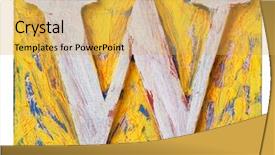  Presentation with alphabet - Colorful slide deck enhanced with w - wooden alphabet block letter w backdrop and a yellow colored foreground