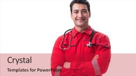  Presentation with stethoscope and red heart health - Beautiful theme featuring w - young handsome man with stethoscope backdrop and a red colored foreground