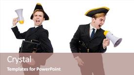  Presentation with pirate - Beautiful presentation theme featuring w - young man in costume backdrop and a coral colored foreground