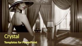  Presentation with luxury hotel - Colorful slide deck enhanced with w hotel - beautiful woman in hat backdrop and a tawny brown colored foreground