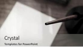  Presentation with retro 1920s english style gangster - Beautiful presentation theme featuring w hotel - retro style pen pen stand backdrop and a light gray colored foreground