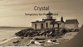  Presentation with seattle - Slide set having wa - west point lighthouse in seattle background and a coral colored foreground