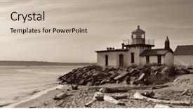  Presentation with seattle - Beautiful PPT theme featuring wa - west point lighthouse in seattle backdrop and a mint green colored foreground