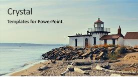  Presentation with seattle - Presentation featuring wa - west point lighthouse in seattle background and a soft green colored foreground