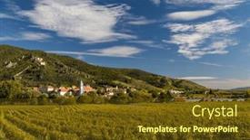  Presentation with unesco - PPT theme with wachau-valley-near-durnstein-unesco background and a tawny brown colored foreground