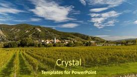  Presentation with unesco - Presentation consisting of wachau-valley-near-durnstein-unesco background and a tawny brown colored foreground