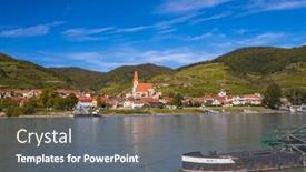  Presentation with danube - Presentation with wachau-valley-with-weisenkirchen background and a gray colored foreground