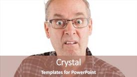  Presentation with look - Presentation theme featuring wacky face - man with a dumbfounded goofy background and a coral colored foreground