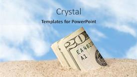  Presentation with lost - PPT theme featuring wad-of-cash-lost background and a light blue colored foreground