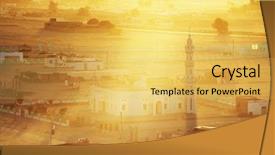  Presentation with africa - Amazing PPT theme having wadi -halfa in sudan backdrop and a yellow colored foreground