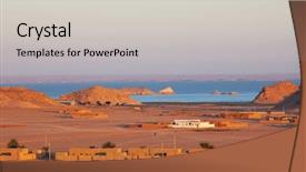  Presentation with city - Beautiful theme featuring wadi halfa city in sudan backdrop and a light gray colored foreground