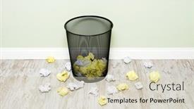  Presentation with paper - PPT layouts having wads-of-crumpled-up-paper background and a soft green colored foreground