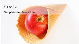  Presentation with wafer - Presentation with wafer cone with red apple inside background and a white colored foreground