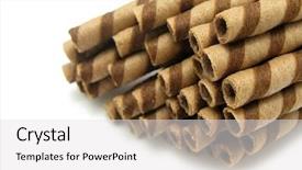  Presentation with wafer - Presentation theme enhanced with wafer-roll-sticks-cream-rolls background and a white colored foreground