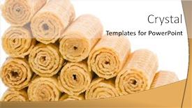  Presentation with wafer - Slide deck featuring wafer rolls isolated on white background and a white colored foreground