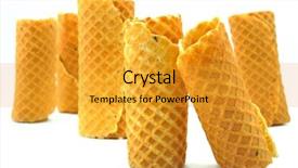  Presentation with wafer - Theme enhanced with wafer rolls isolated background and a gold colored foreground