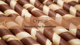  Presentation with wafer - PPT theme enhanced with wafer-rolls-on-a-stone background and a coral colored foreground