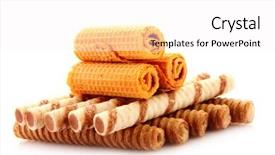  Presentation with wafer - Theme having wafer rolls with chocolate background and a white colored foreground