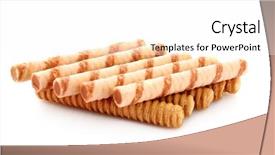  Presentation with wafer - Theme featuring wafer rolls with chocolate background and a white colored foreground