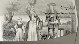  Presentation with painting old - Colorful slide deck enhanced with wafers merchant old illustration backdrop and a light gray colored foreground