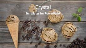  Presentation with ice cream cone - PPT layouts having waffle cone and coffee background and a gray colored foreground