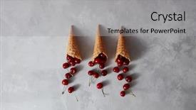  Presentation with gelato - PPT layouts featuring waffle cups for homemade gelato background and a light gray colored foreground