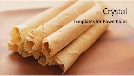  Presentation with roll - Amazing PPT layouts having waffle egg roll backdrop and a lemonade colored foreground