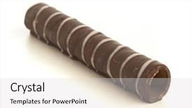  Presentation with wafer - PPT layouts enhanced with waffle roll - chocolate wafer isolated background and a light gray colored foreground