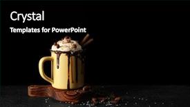  Presentation with chocolate dessert - Slide set enhanced with waffle roll - sweet dessert with chocolate background and a black colored foreground