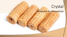  Presentation with wafer - Amazing slides having waffle roll - sweet tube wafer isolated backdrop and a lemonade colored foreground