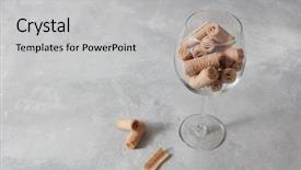  Presentation with wafer - PPT theme featuring waffle roll - wafer creamy sticks background and a light gray colored foreground