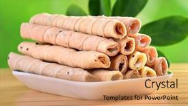  Presentation with roll - Cool new theme with waffle roll on the table backdrop and a  colored foreground