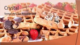  Presentation with chocolate strawberry - Slides consisting of waffles from integral wholegrain wiht background and a coral colored foreground