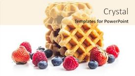  Presentation with blueberries - Presentation theme with waffles with blueberries and raspberries isolated on white background background and a blonde colored foreground